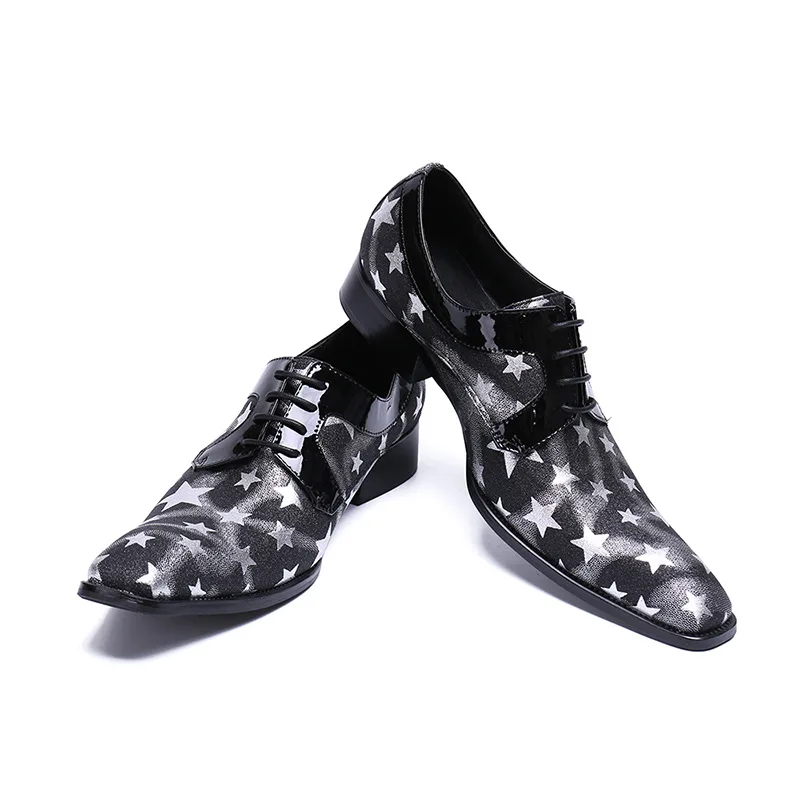 Кожаные туфли с принтом Узкие Повседневные Роскошные печатные под платье из