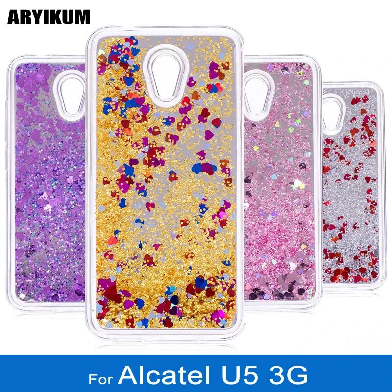 Жидкость для влюбленных Сердце чехол СПС Coque Alcatel Работает с любым оператором U5 3g