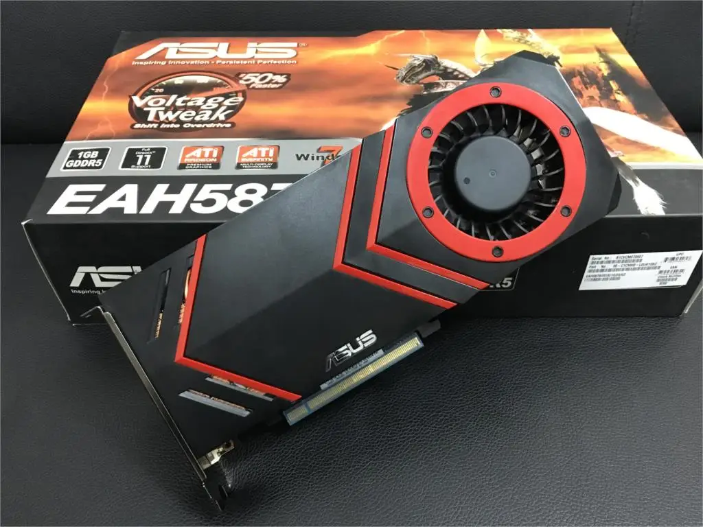 ASUS graphics card HD5870 1 ГБ 256Bit GDDR5 видео карты для ATI Radeon HD 5870 использовать VGA сильнее чем GTX