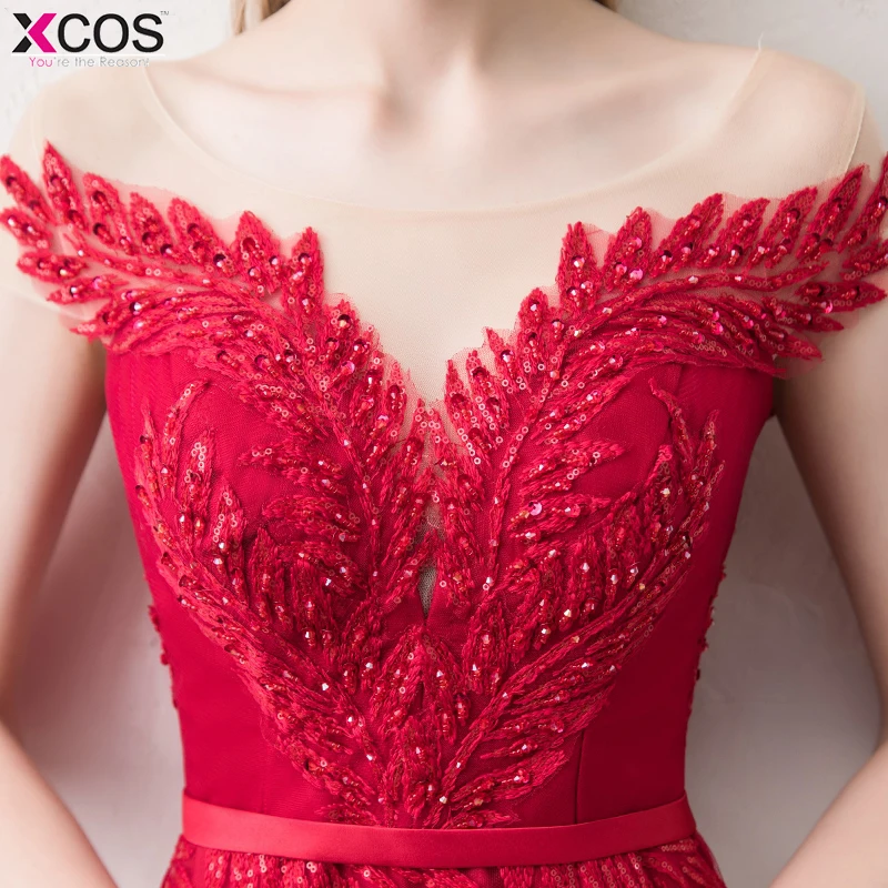 Robe De Soiree вечернее платье красного цвета с v-образным вырезом Длинные вечерние