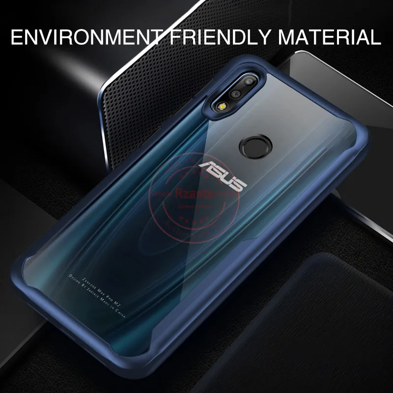 Чехол для телефона Rzants для Asus ZenFone Max Pro M2/M1, прозрачный Жесткий ПК+ мягкий чехол с четырьмя углами для Max Pro M2/M1