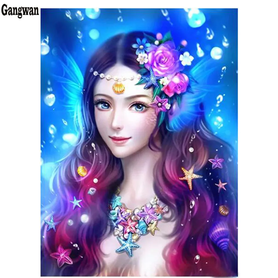 

Алмазная живопись, Сказочная Мозаика из страз "сделай сам", мультфильм, вышивка стразами девушка, вышивка крестом, украшение из страз, домашн...