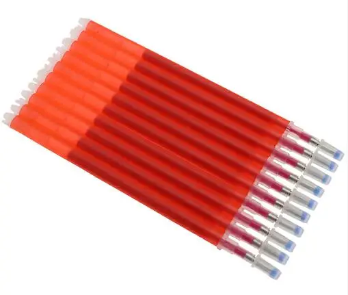 10pcs Red Термо стираемая ручка высокая температура исчезающая ткань маркер заправки и металлические швейные измерительные линейки для квилтинга швейный инструмент - Цвет: 10pcs Red