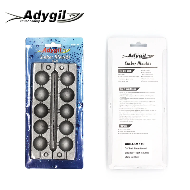 DIY рыболовный шар adyil грузило форма ADBASM/#9 115 г 5 полостей|Рыболовные снасти| |