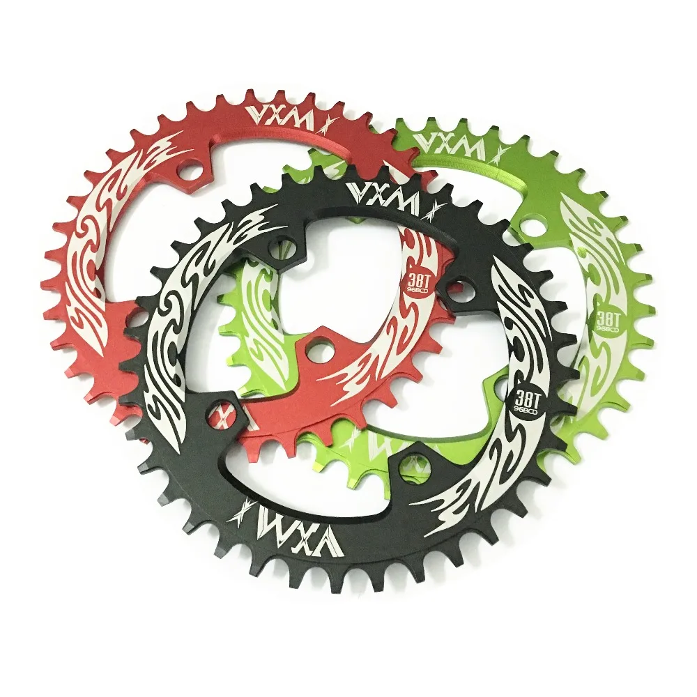 VXM Bicycle Crank&Chainwheel 96BCD 32T/34T/36T/38T Round Narrow Wide Chain ring MTB Road Bike Crankset Chainwheel Bicycle Parts