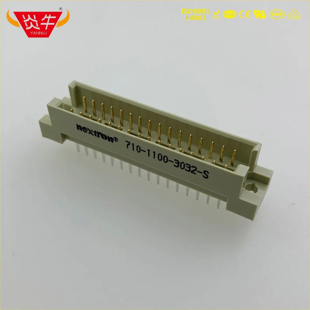 Разъем DIN 710-1100-3032-S 2*16P 32 контакта прямой штекер европейская розетка 9001-17481COOA NEXTRON 50