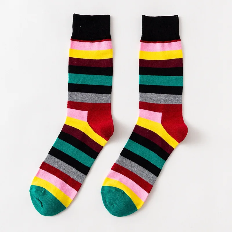 Trend men's socks new fashion colorful striped tube autumn and winter cotton | Мужская одежда