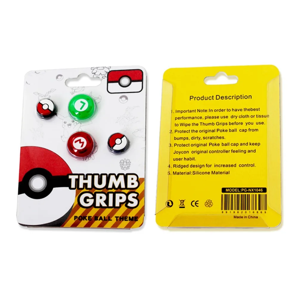 4pcs Thumb Stick Grips Analog Caps For Nintend Switch NS Joy-Con Controller Soft Silicone Poke Ball Button Cap Cover Accessories