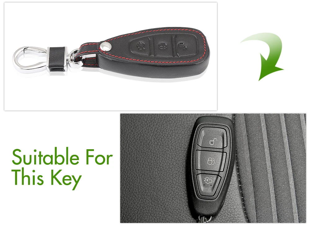 Чехол из натуральной кожи для стилизации автомобильного пульта чехол ключей Ford