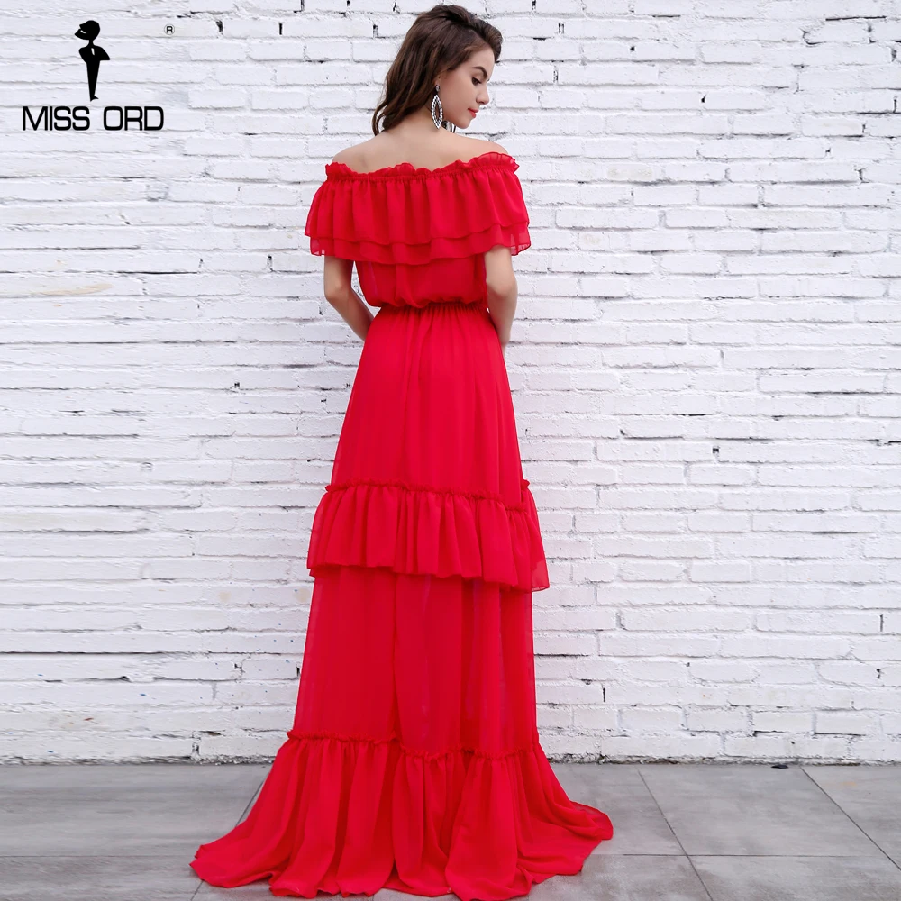 Missord 2021 Сексуальное Платье макси с открытыми плечами и оборками FT8330|maxi dress|off shoulder