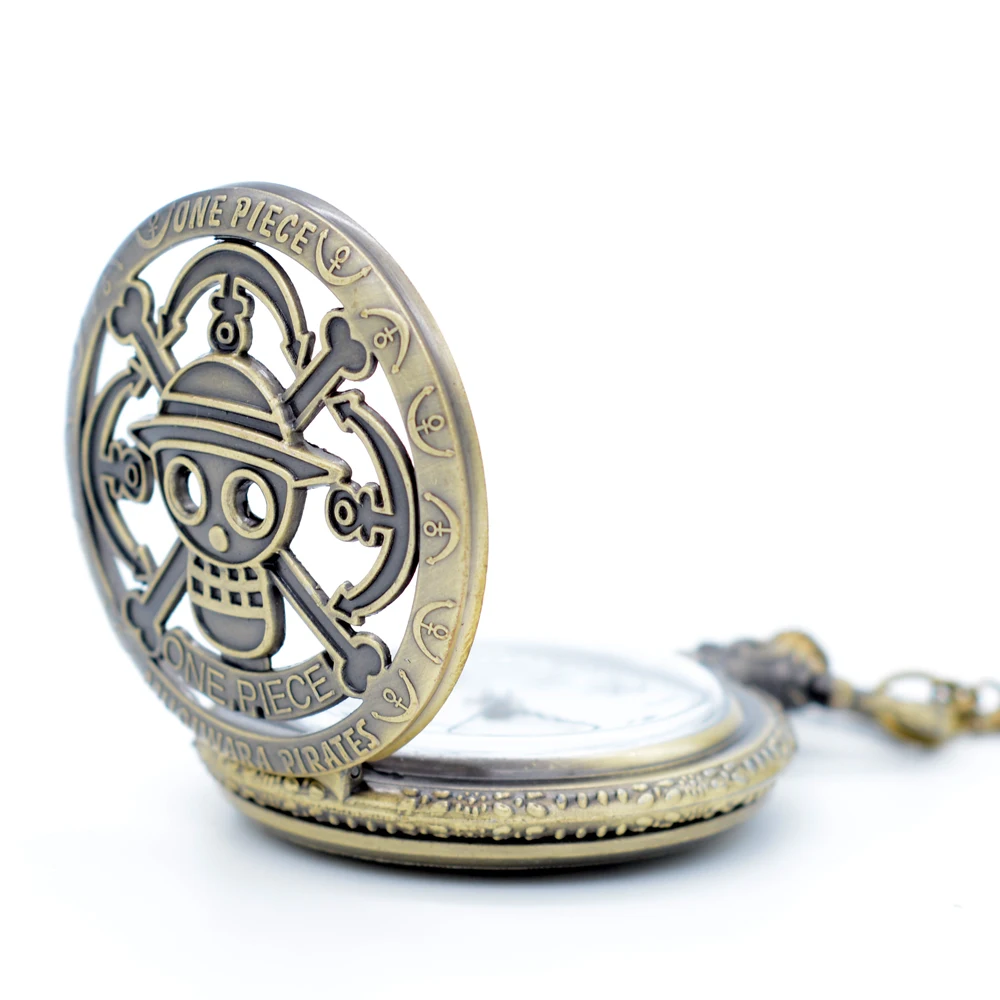 Модные цельные кварцевые карманные часы с черепом пиратской желтой шляпой