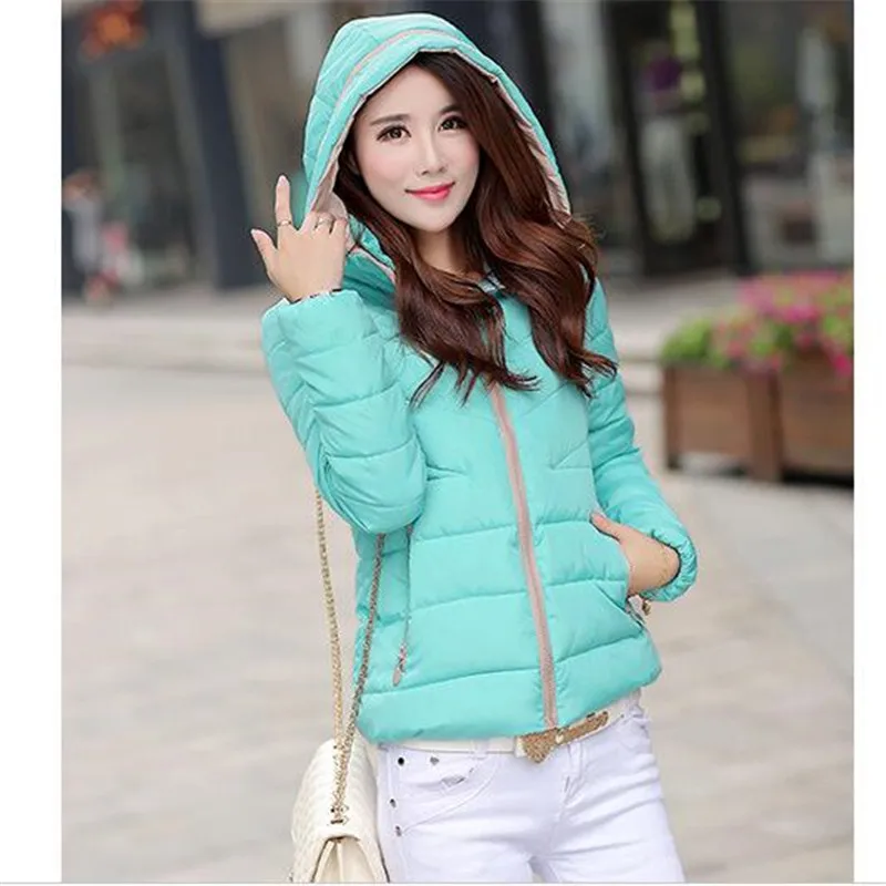 

2017New Winter Big Yards Women Elegant Short Jacket Slim Coat Hooded Thickening Warm High-end Fashion Feather Cotton Coat Q565