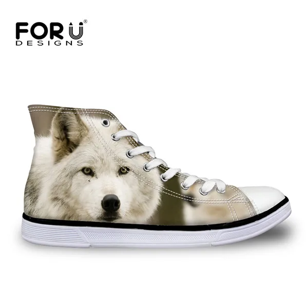 FORUDESIGNS/классный волк; мужские вулканизированные туфли; высокие мужские повседневные парусиновые туфли для подростков; мужская обувь на плоской подошве на шнуровке - Цвет: H6805AK