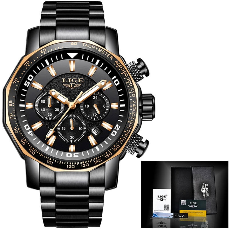 

Relojes Hombre 2018 New LIGE Fashion Mens Watches Luxury Brand Business Quartz Watch Men Sports Waterproof Big Dial Male Watch