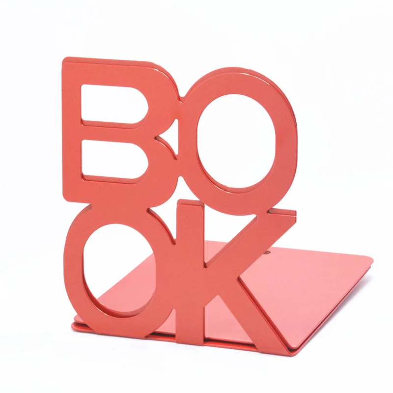 

2pcs/set BOOK Alphabet Shaped Metal Book End Home & Office Bookshelf Bookends as Book Organizer Desktop Metal Book Stand