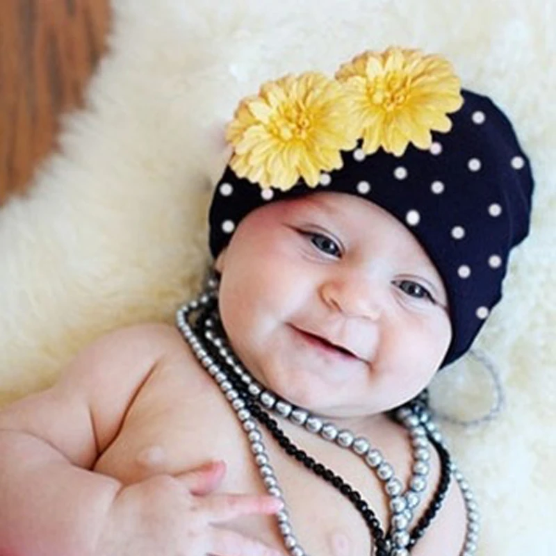 Baby Hat Floral Kids Girl Hats Caps Flower Boys Children's Spring Autumn Winter For Girls Newborns Accessories H21 | Детская одежда