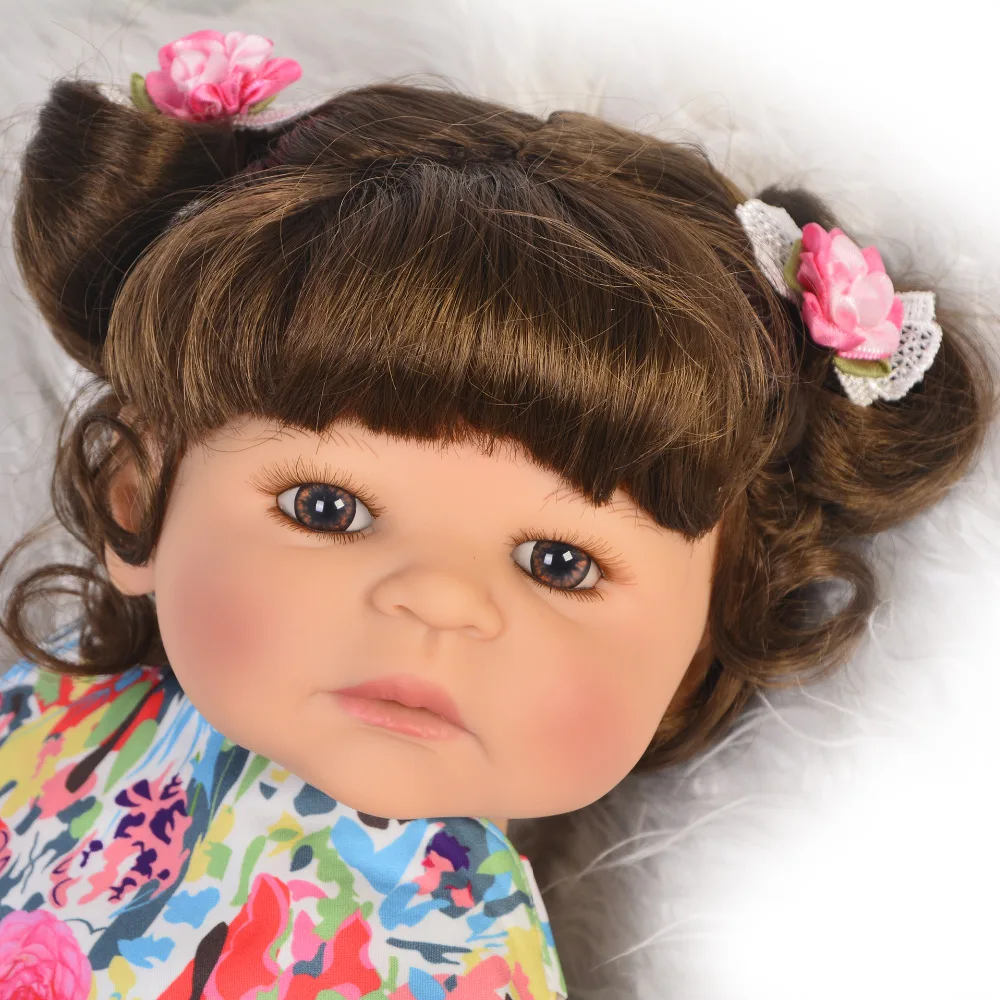 Настоящая силиконовая виниловая Кукла Reborn Baby 55 см милая кукла принцессы для