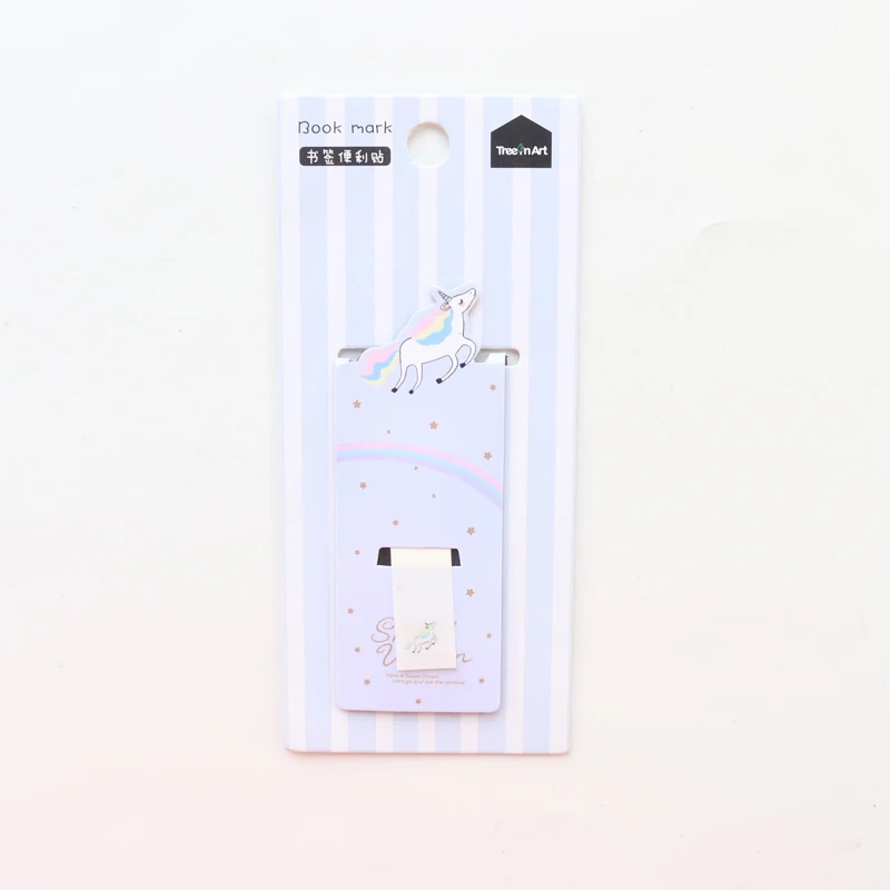 Фиолетовый Domikee cute kawaii cartoon unicorn shape school student magnetic bookmark for books candy paper book marks stationery gift - Цвет: Фиолетовый