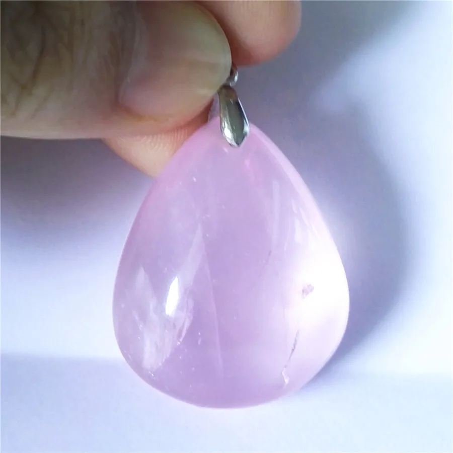 Genuine Natural Rose Pink Quartz Crystal Pendant For Women Necklaces Suspension Water Drop Stone | Украшения и аксессуары