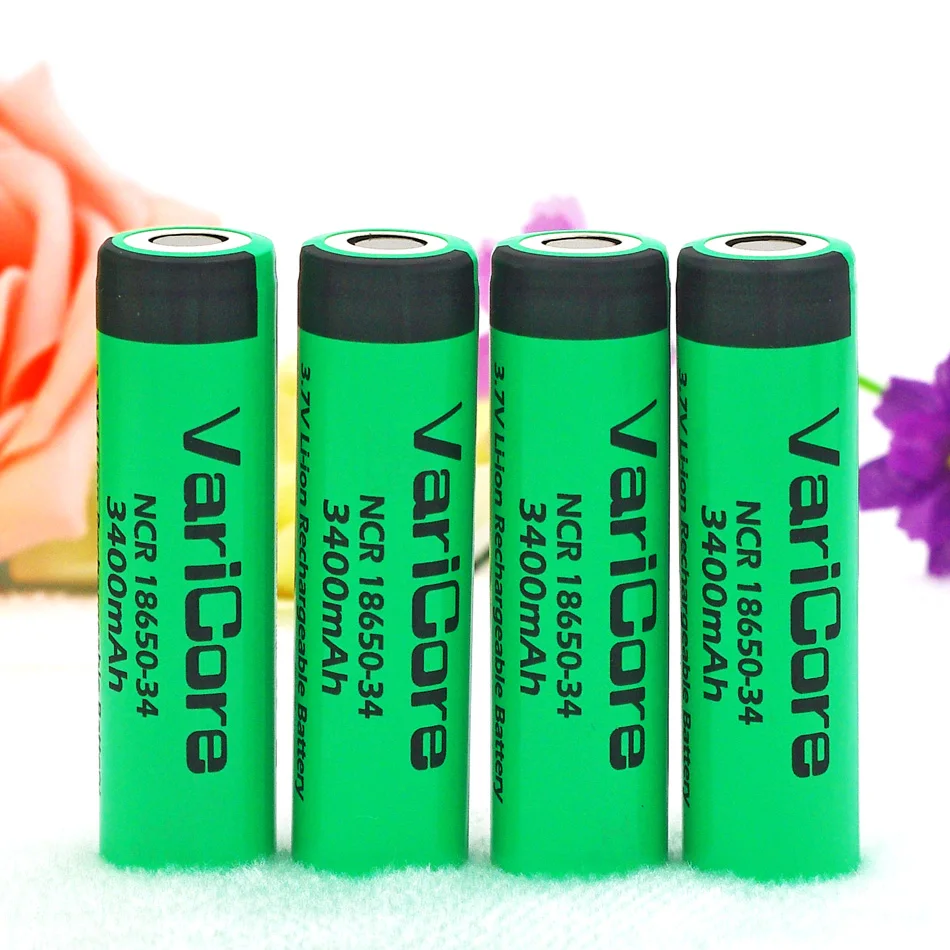 

4PCS 100% New Original VariCore NCR18650-34 3.7 v 3400 mAh 18650 Lithium Rechargeable Battery For flashlight batteries