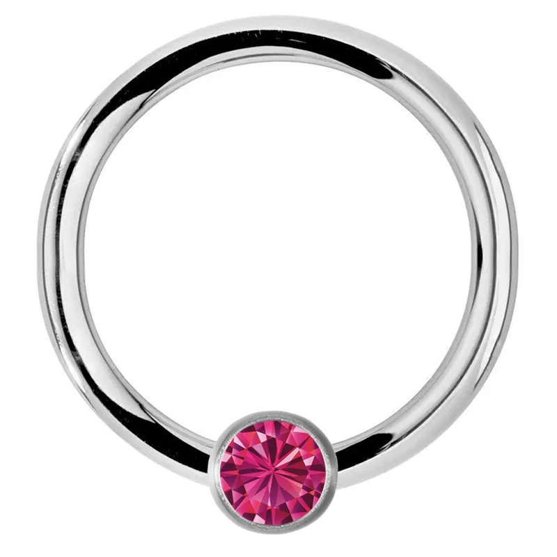 Pinksee простое классическое кольцо из нержавеющей стали с круглым носом, кристаллический ниппелевый зажим, ушное кольцо в ухо пирсинг губ, унисекс, пикантное украшение - Окраска металла: F