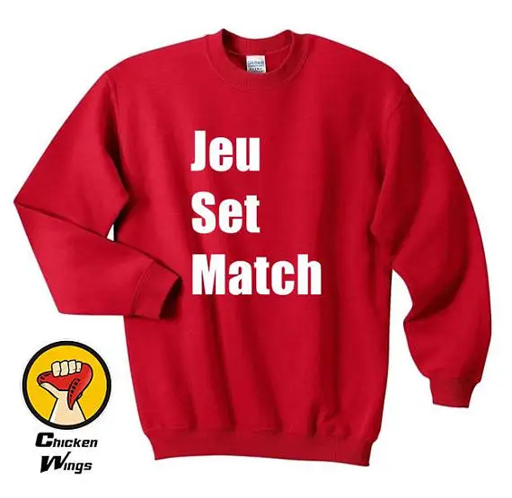 

Jeu set match heather Quote Light heather grey Fun sentence Top Crewneck Sweatshirt Unisex More Colors