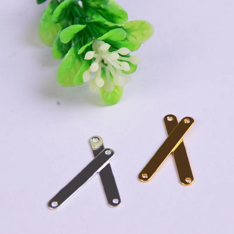 

50pcs Silver/Gold color Rectangle Connectors 2 holes (23x3mm)--Diy jewelry pendants of bracelet&necklace wholesale freeship