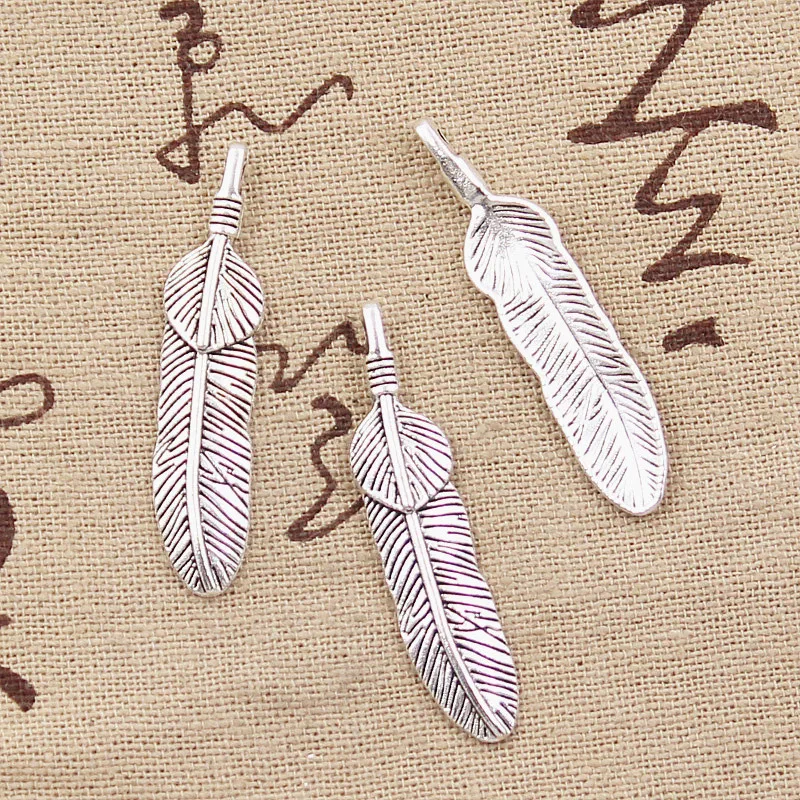 15 шт. подвески в виде пера 39x9 мм|charm feather|feather charmcharms jewelry making |