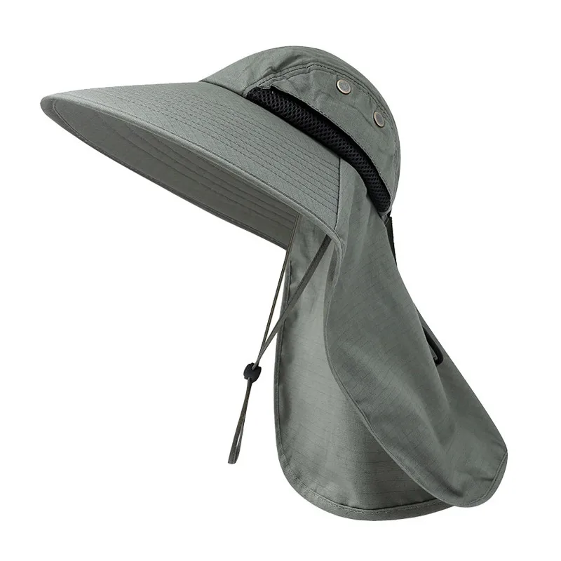 Army Green Летняя Солнцезащитная шляпа для мужчин и женщин, хлопковая кепка Boonie с шейным клапаном, уличная УФ-защита с большими широкими полями для пеших прогулок, рыбалки, сафари, Панама - Цвет: Army Green