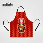 Красные русские Матрешки Матрешка, куклы для барбекю с принтом, вечерние мультяшный фартук для кухни, одежда для предотвращения жирности, фартук для женщин 75*67 см