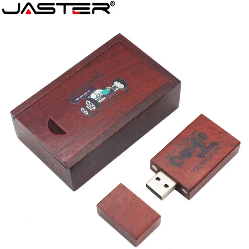 JASTER флеш-диск usb 2,0 деревянная usb коробка ручка-накопитель 5 цветов большой квадратный блок 4 ГБ/8 ГБ/16 ГБ/32 ГБ/64 Гб Пользовательский логотип цветная печать