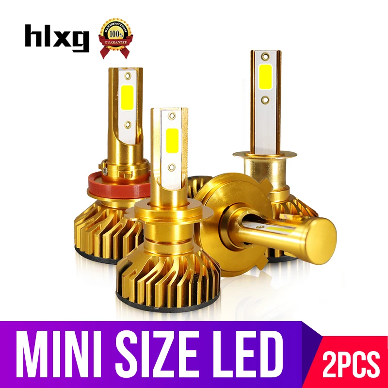 Hlxg Canbus Mini H7 светодиодная лампа для авто без ошибок противотуманная фара H4 LED H11 H8 H1