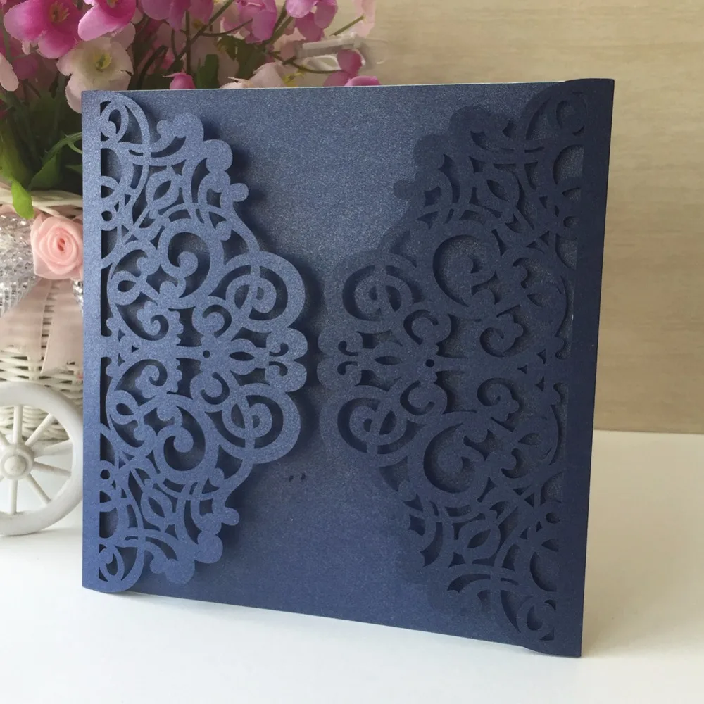 Флагманские карты для свадьбы в стиле кантри темно синий 50 шт. новейший жемчужный
