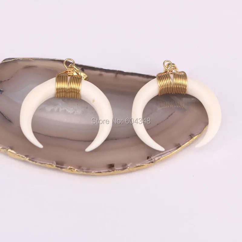 10 шт. подвеска в виде лампы Белая Подвеска из костяной ткани рог белая кость быка