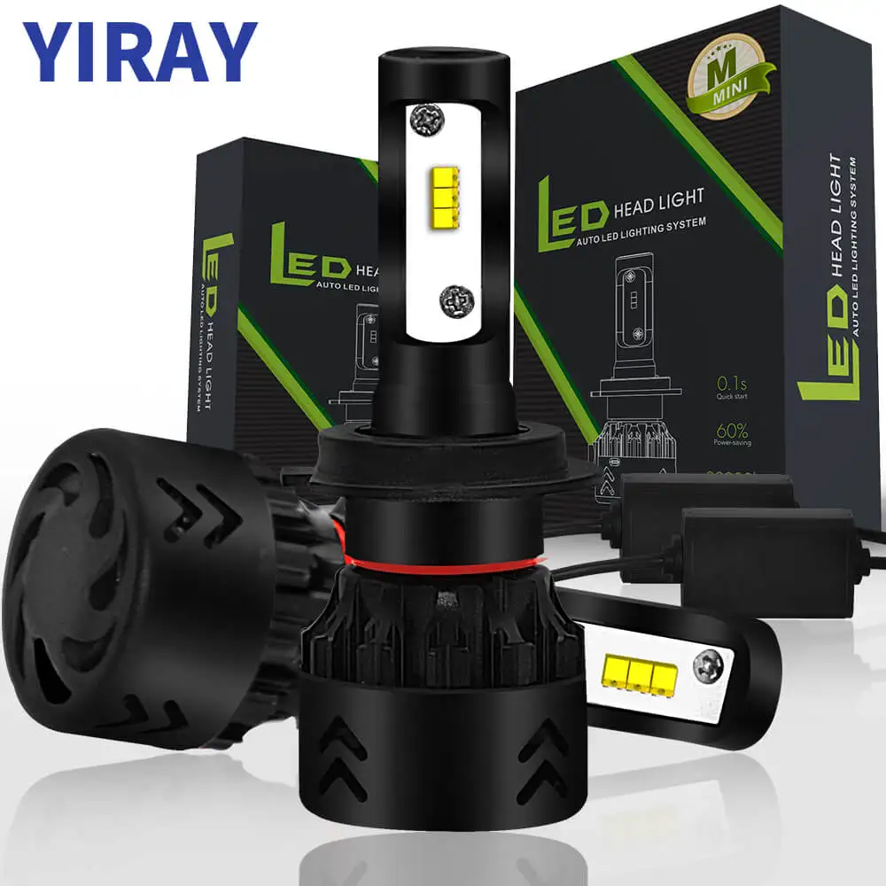 YIRAY ampoule светодиодный H4 H7 H11 H1 9005/HB3 9006/HB4 60 Вт 9600Lm ZES чип лампы для автомобильных фар
