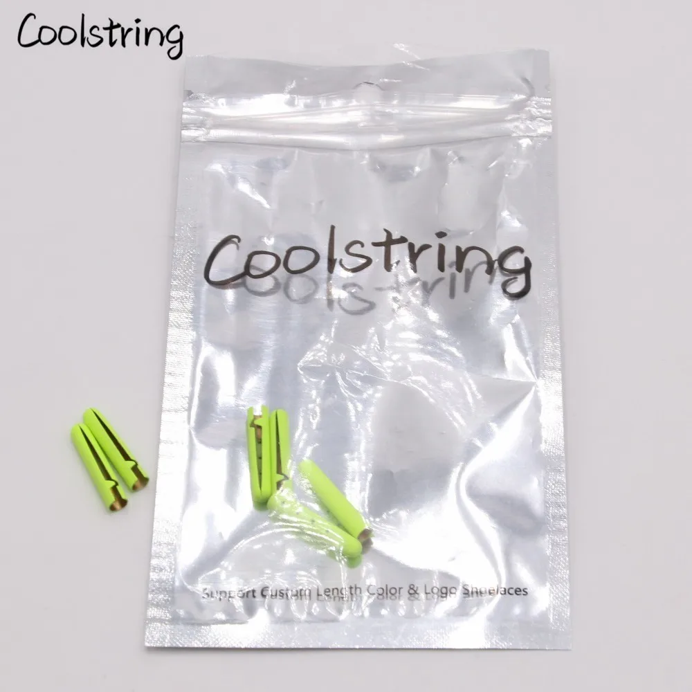 Coolstring 20 шт./лот 4x23 мм Флуоресцентный желтый оранжевый живопись металлические наконечники для шнурков шнурок Одежда DIY Аксессуары