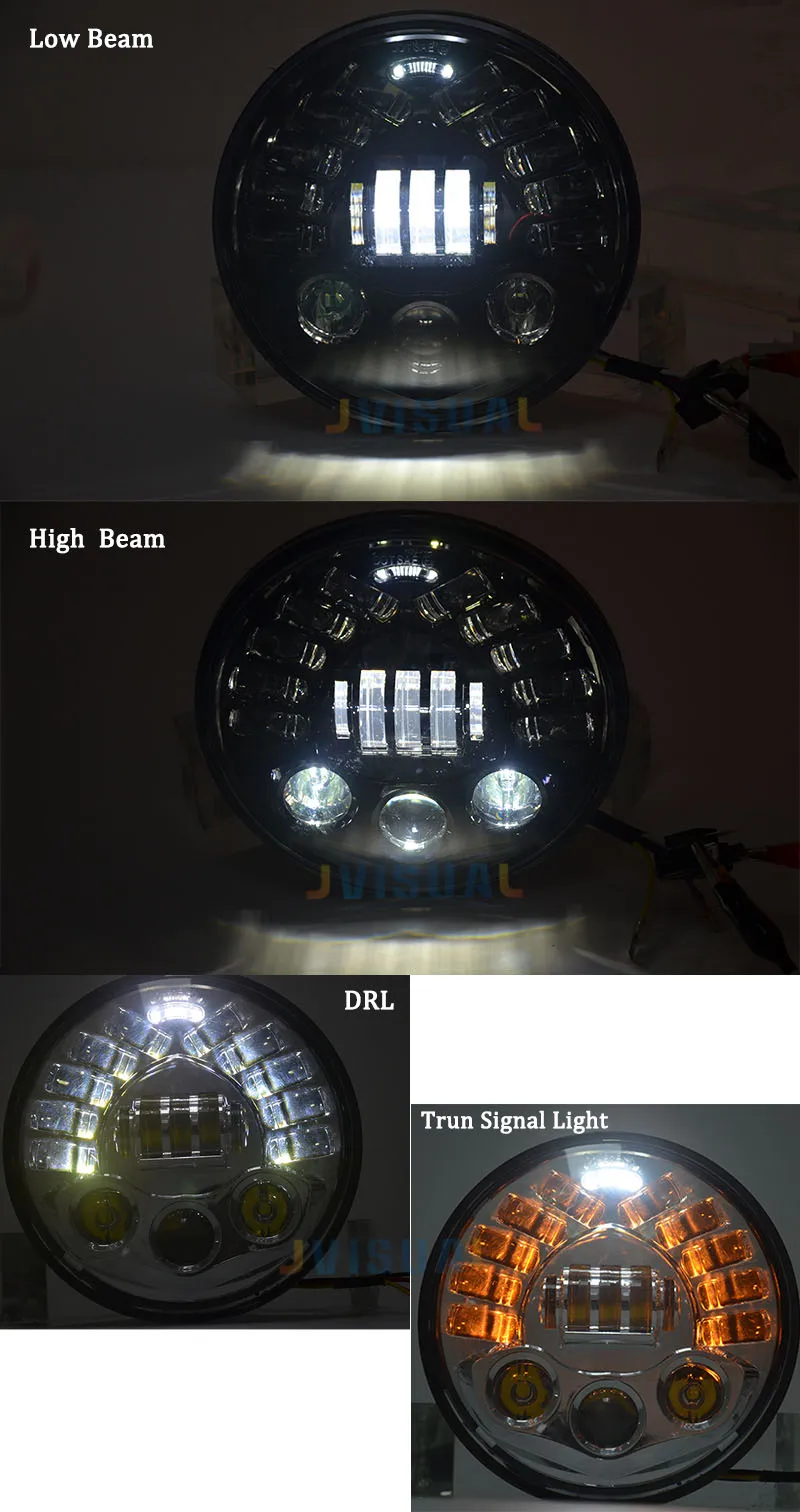 7 дюймов аксессуары для мотоциклов светодиодный фонарь DRL Angel Eye налобный фонарь Softail Touring Trike 883 проектор