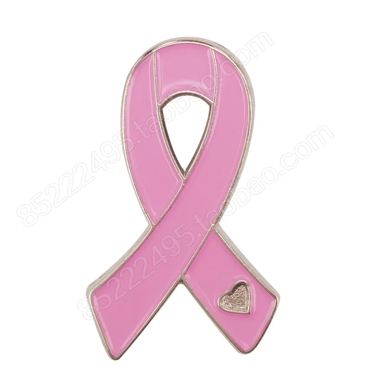 

Breast Cancer Awareness Heart Pink Ribbon Lapel Pins