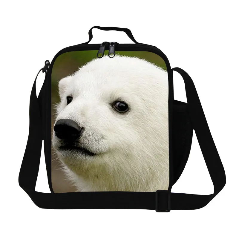 Детские ланч Сумки С 3D принтом белого медведя водонепроницаемый Изолированный