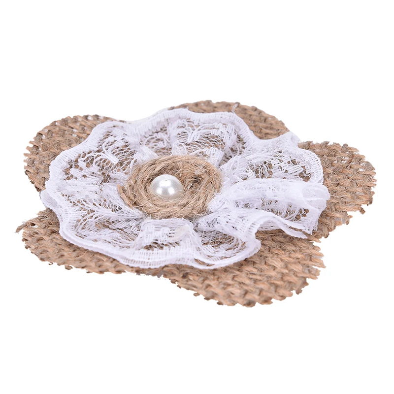 DIY натуральный джут ручной работы джутовый цветок роза ранний декор украшение