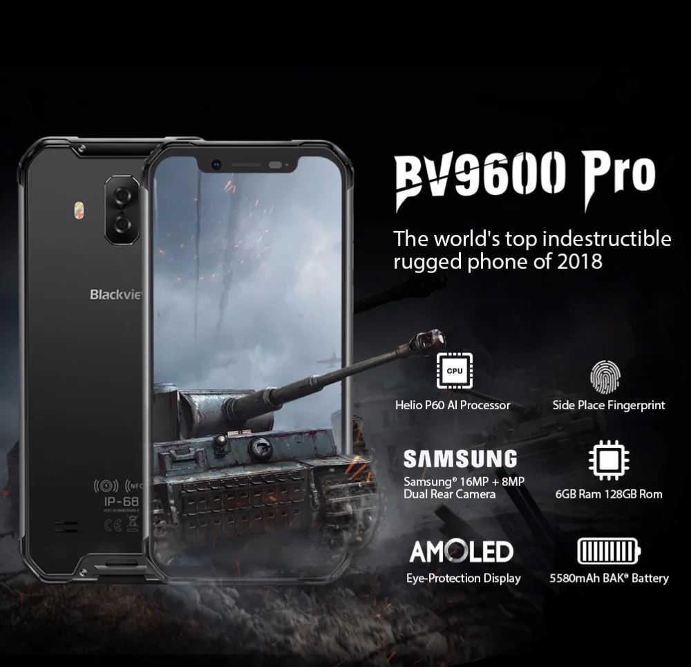 Смартфон Blackview BV9600 Pro Helio P60 6 ГБ + 128 Гб IP68 водонепроницаемый мобильный телефон