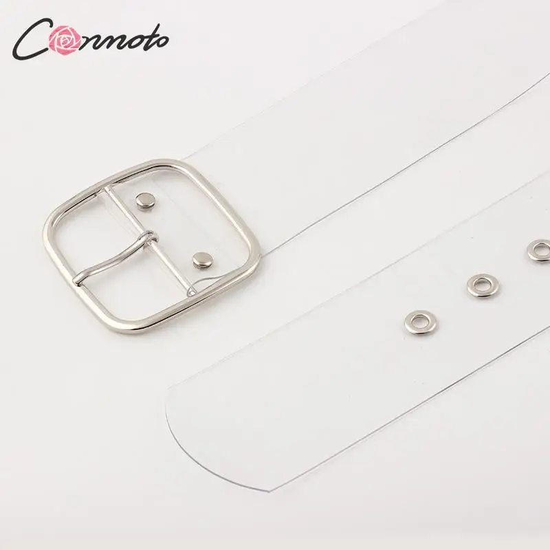 Conmoto летний прозрачный ремень из ПВХ с металлическими пуговицами женское модное