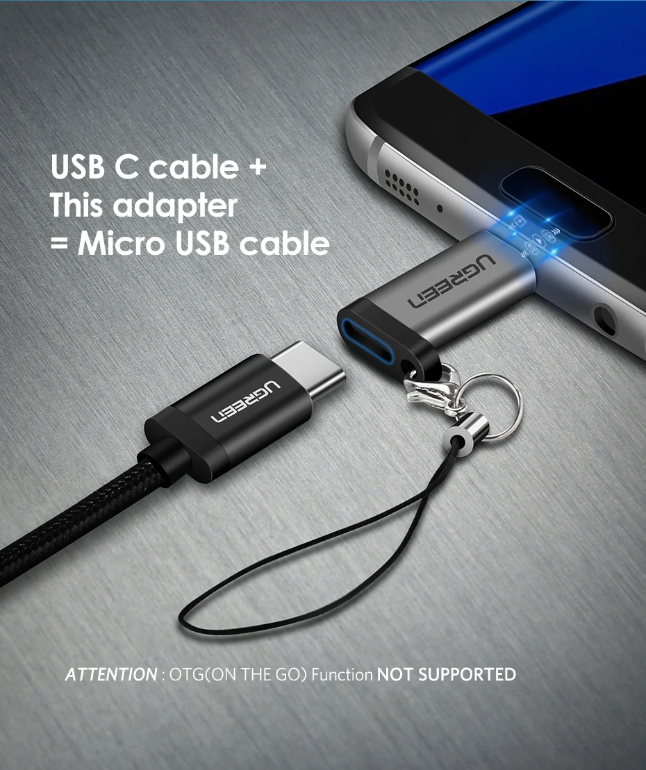 Ugreen кабель-Переходник usb c на кабель micro usb адаптер для samsung s6 s7 huawei xiaomi 4 sony usb type-c преобразователь планшет телефон android зарядное устройство