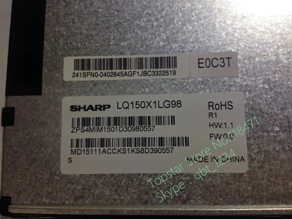 Оригинальный ЖК-экран LQ150X1LG98 для промышленного оборудования ЖК-дисплей SHARP |