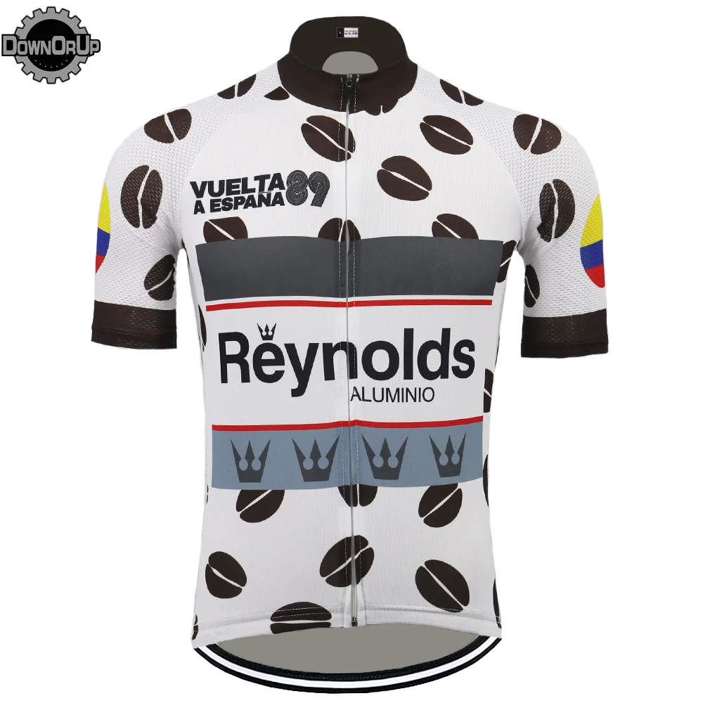 Ретро pro team Мужская велосипедная Джерси с коротким рукавом MTB Классическая