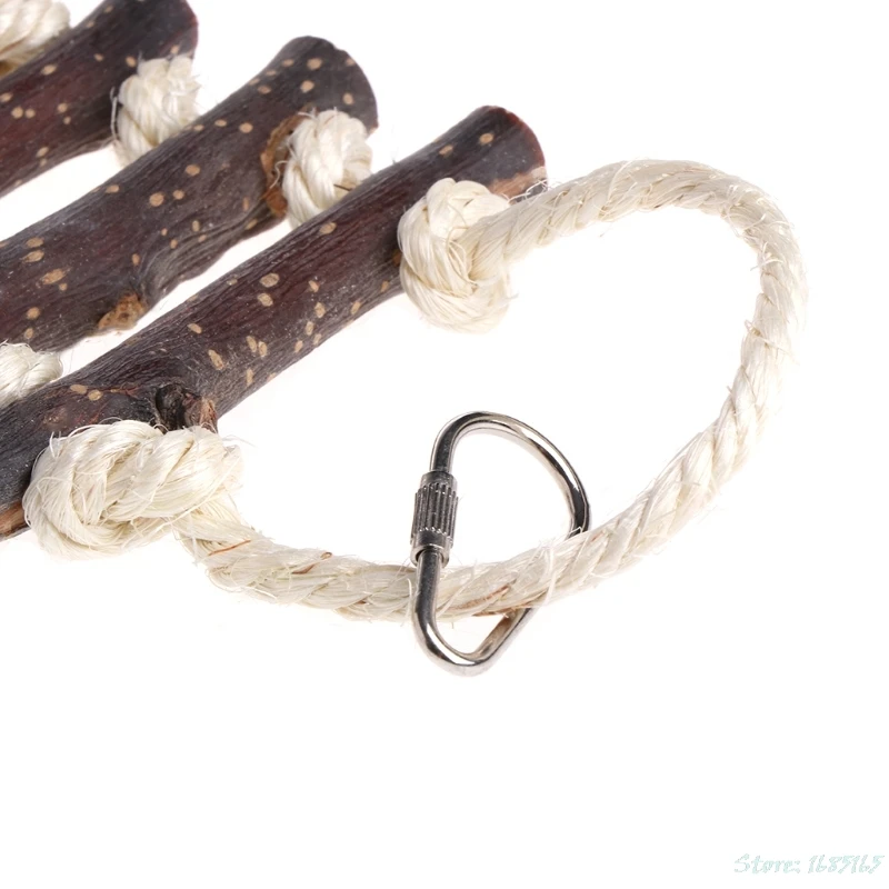 

1PC Naturals Wood Rope Hanging Ladder Bird Parrot Cage Toy