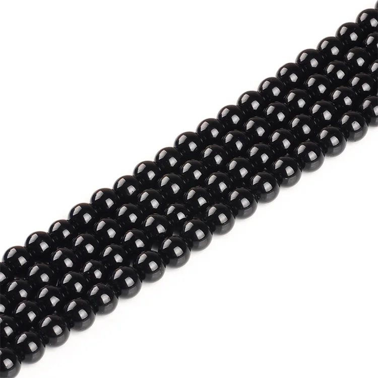 black agate Натуральный драгоценный камень тигровый глаз аметисты круглый лазурит свободные нити камень бусины для DIY ожерелье браслет ювелирных изделий выбор Размер 4-12 мм - Цвет: black agate