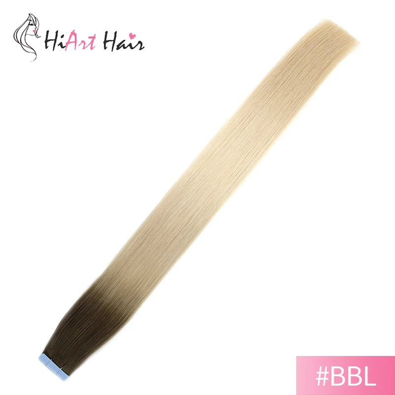BBL Remy Hair HiArt 2,5 г, накладные волосы на ленте, волосы remy, салонная лента натуральные волосы, накладные волосы на ленте, 1" 20" 22" - Цвет: BBL Remy Hair