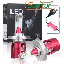 Suntur 7200LM светодиодный H7 фар автомобиля H1 H3 H4 H8 H9 H11 9005 HB3 HB4 9006 белый