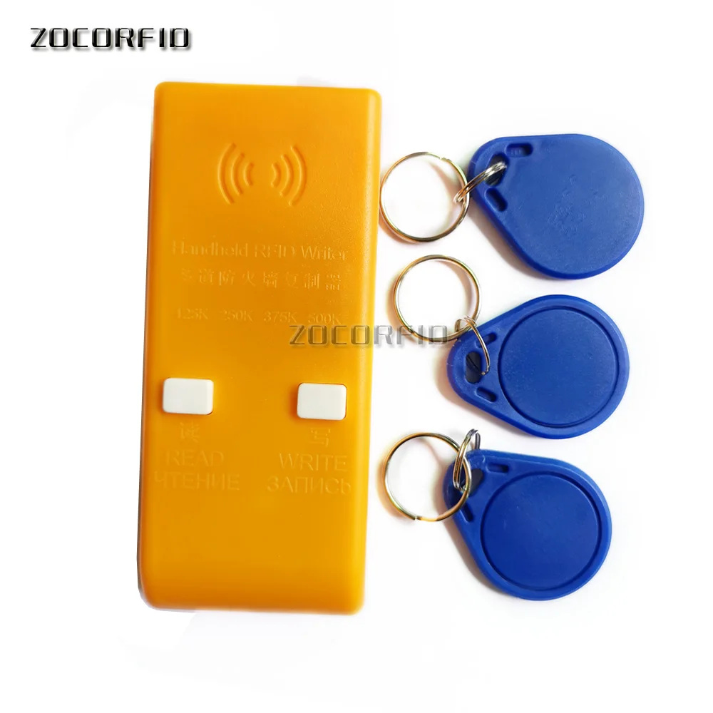 Портативный новейший 125 кГц RFID Дубликатор ключ копировальный считыватель карта для записи Cloner сломанный брандмауэр программист - Цвет: 1 copier and 10 keys